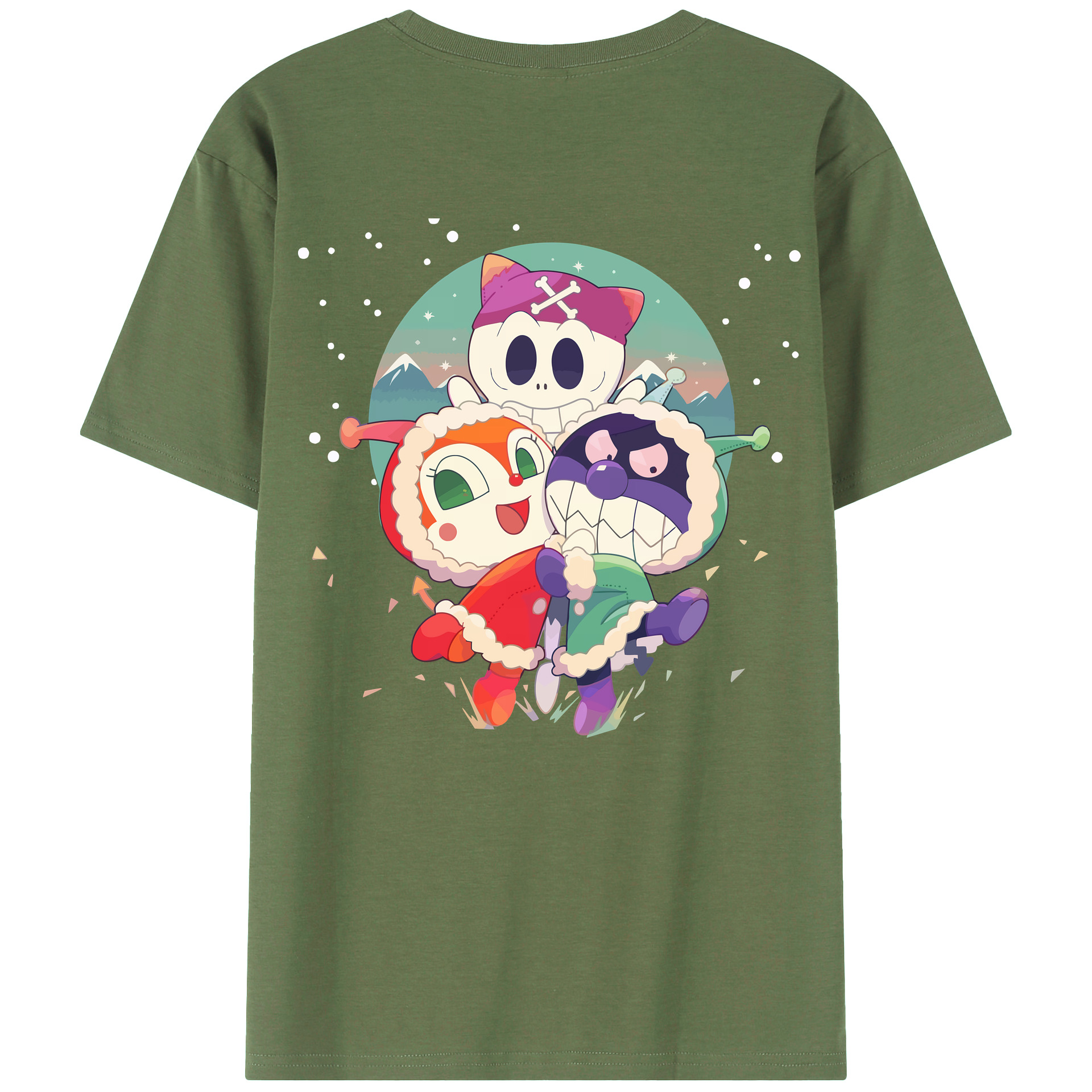 （画像用） アンパンマン Anpanman 綿100％ メンズ半袖Tシャツ（バックプリント） 通気性